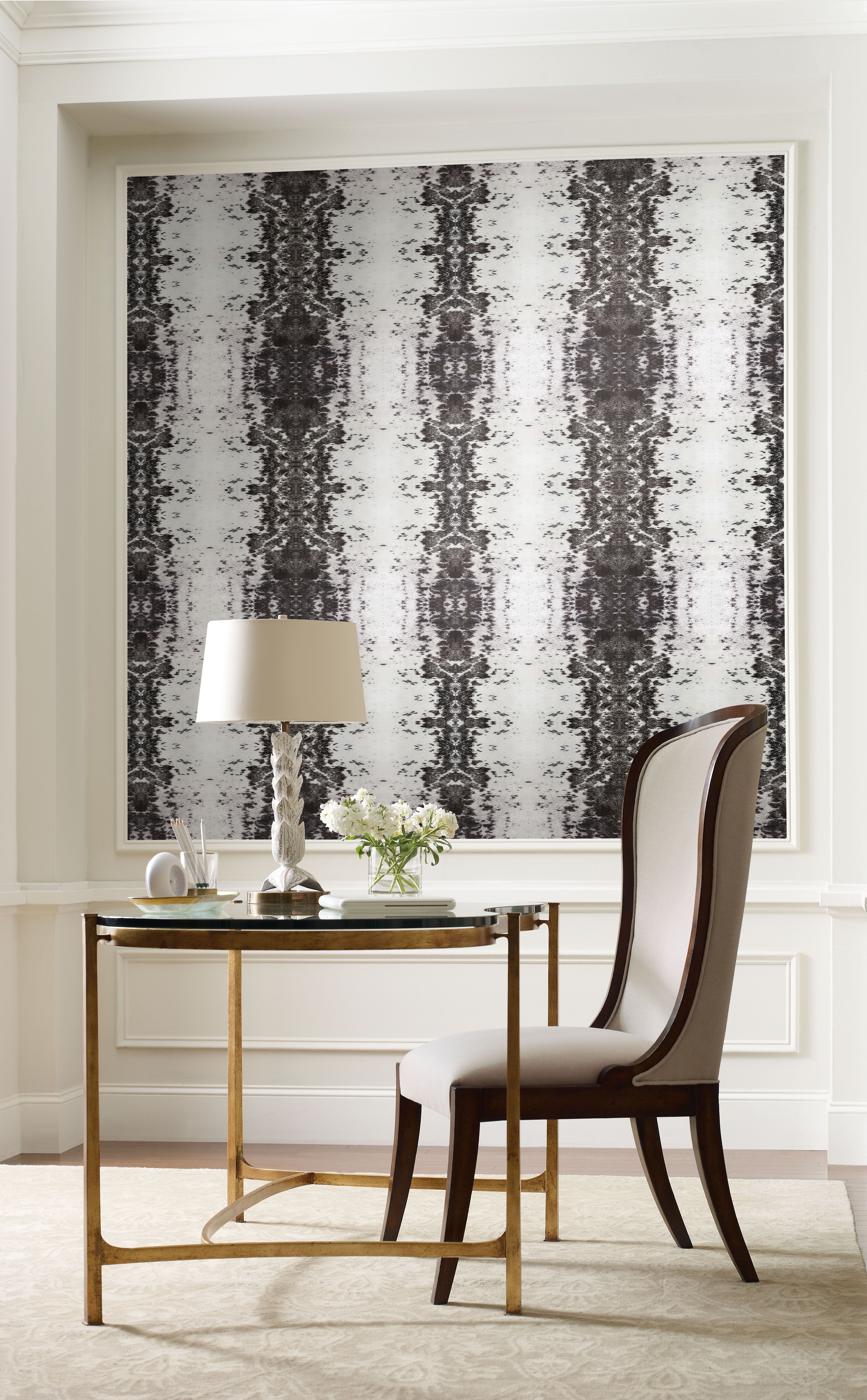 Marbled Appaloosa Black Peel & Stick Wallpaper large image 