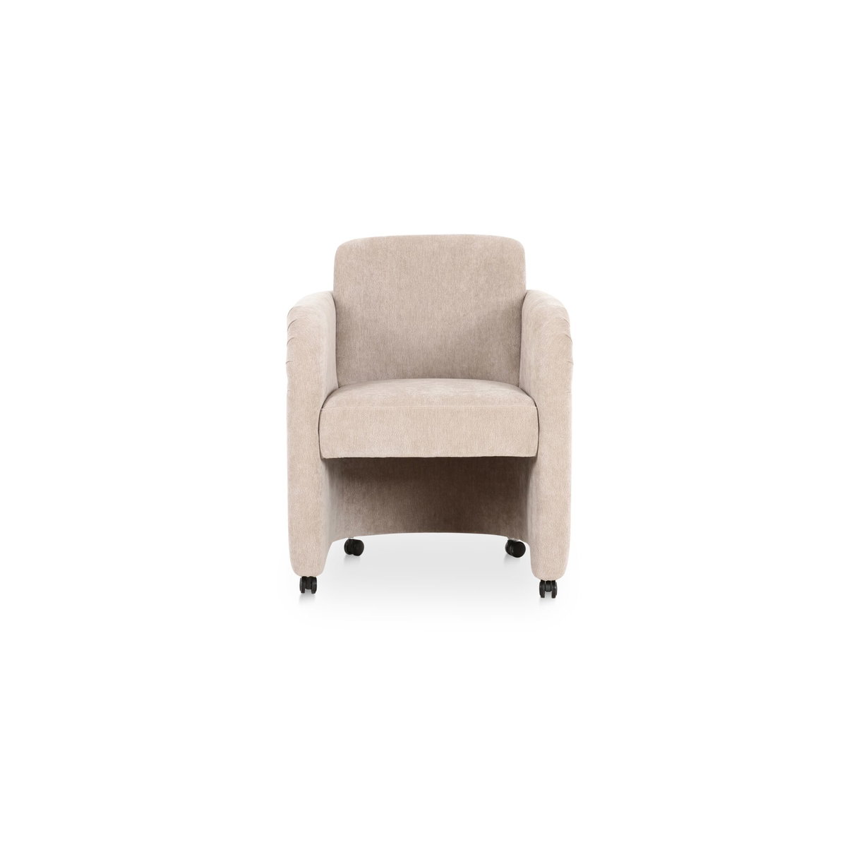 Mesto Rolling Dining Chair Taupe, by Moe's Home, 26" width x 32.5" height x 25.6" depth View 1