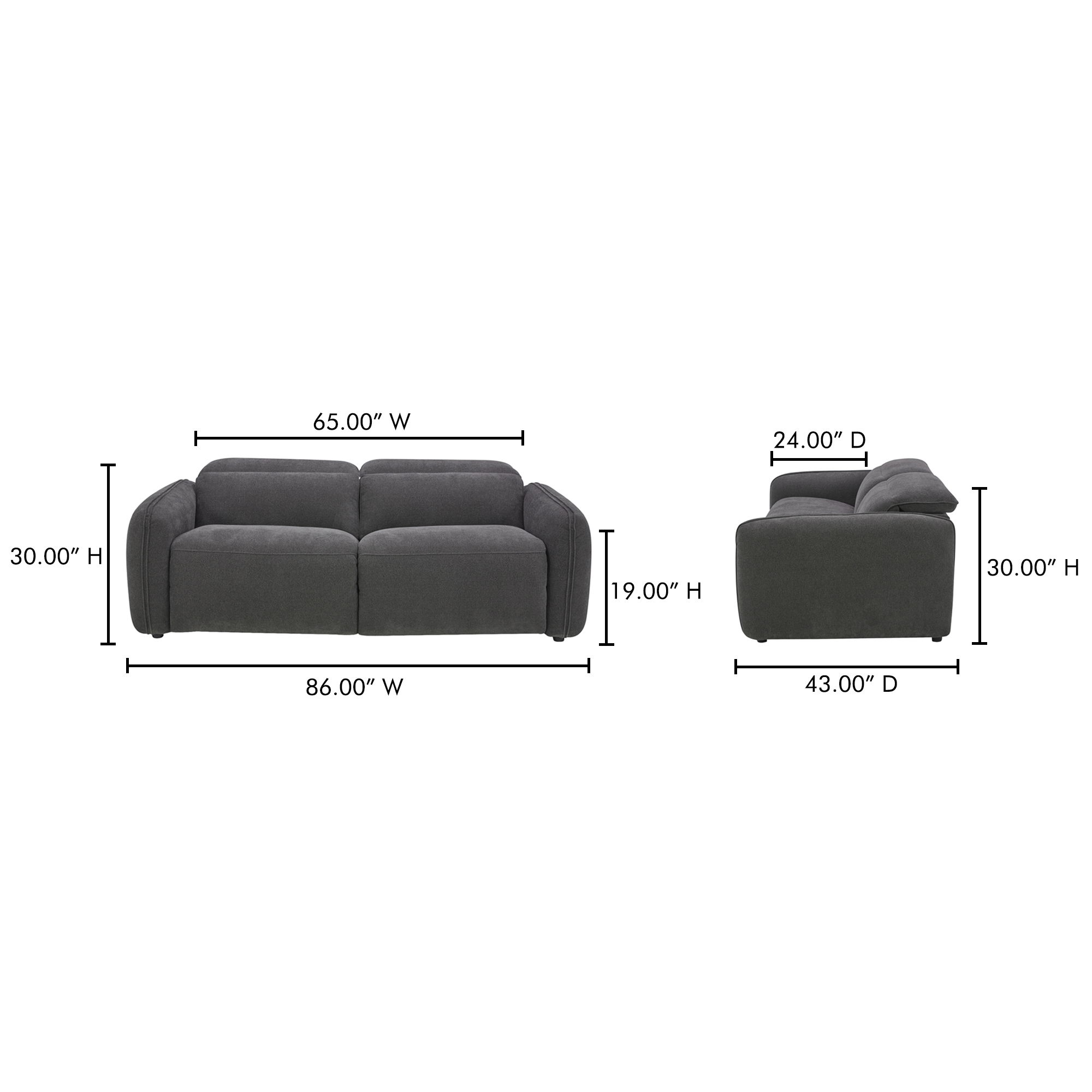 Eli Power Recliner Sofa Dusk Grey large image 