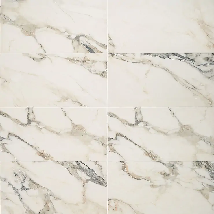 Online Designer Bathroom DreamStone Calacatta Rustico 12x24 Matte Porcelain Tile