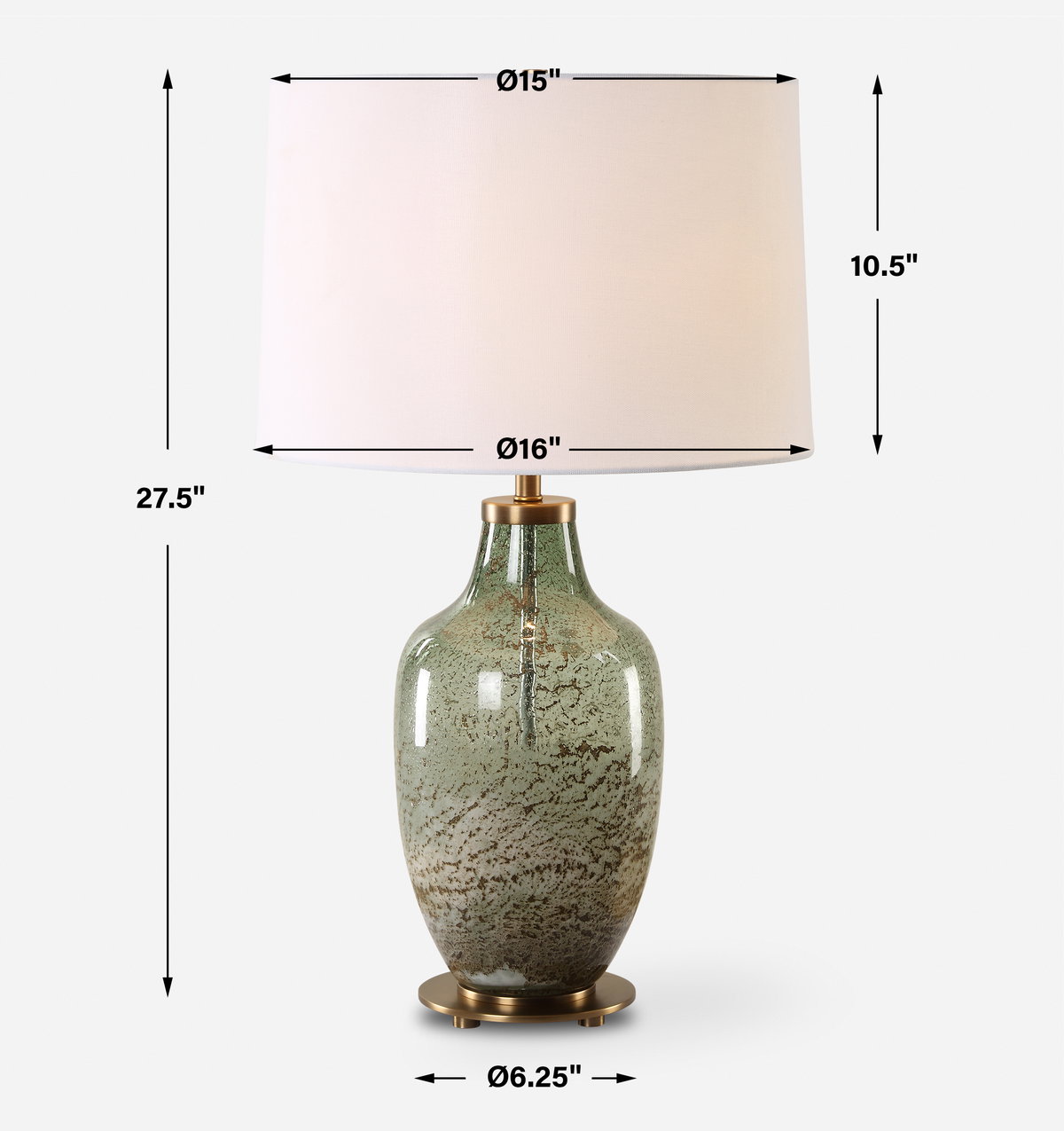 Chianti Olive Glass Table Lamp, by Uttermost, 16" width x 27.5" height x 16" depth View 3