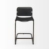 Berbick 21L x 25W x 38H Black Leather with Iron Frame Counter Stool, Counter & Bar Stool by Mercana, 20.5" length x 24.8" width x 39" height thumbnail 3
