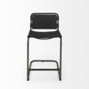 Berbick Backless 38in Seat Counter Stool | Black Leather with Gray Metal, Counter & Bar Stool by Mercana, 20.5" length x 24.8" width x 39" height thumbnail 3