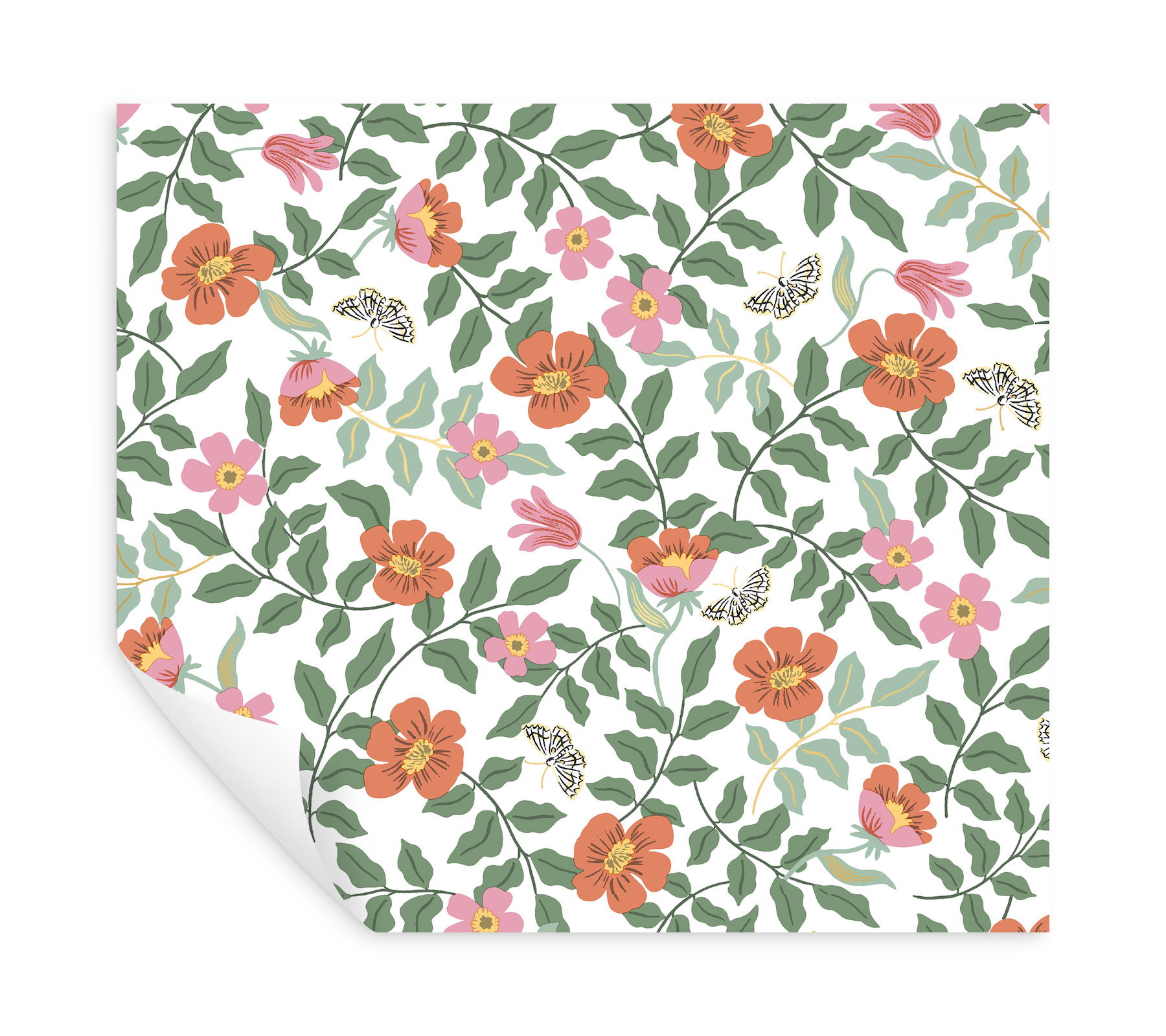 Primrose Rose & Cream Peel & Stick Wallpaper large image 