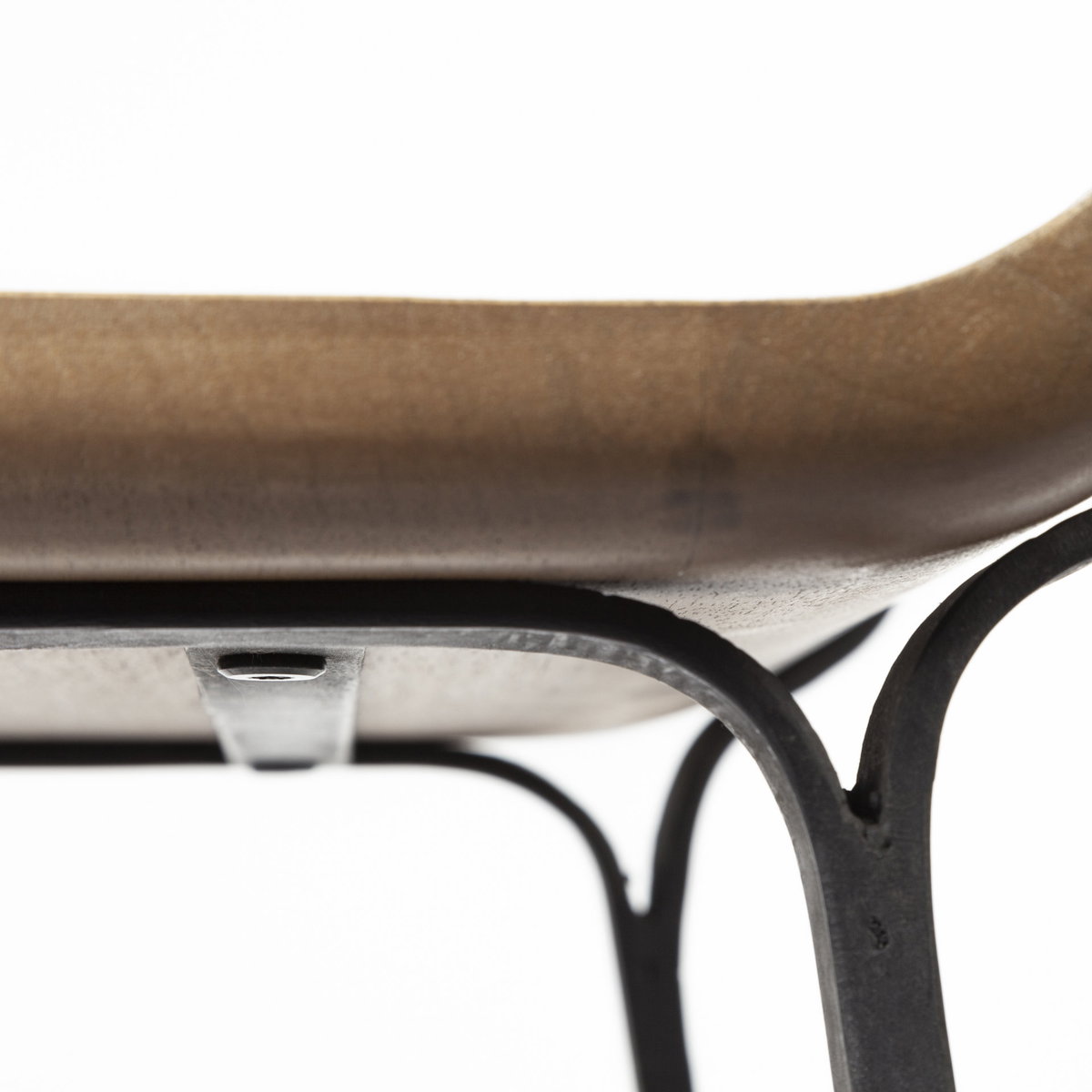 Conan Low Back 25in Seat Counter Stool | Brown Wood with Black Metal, Counter & Bar Stool by Mercana, 15" length x 15" width x 25" height View 13