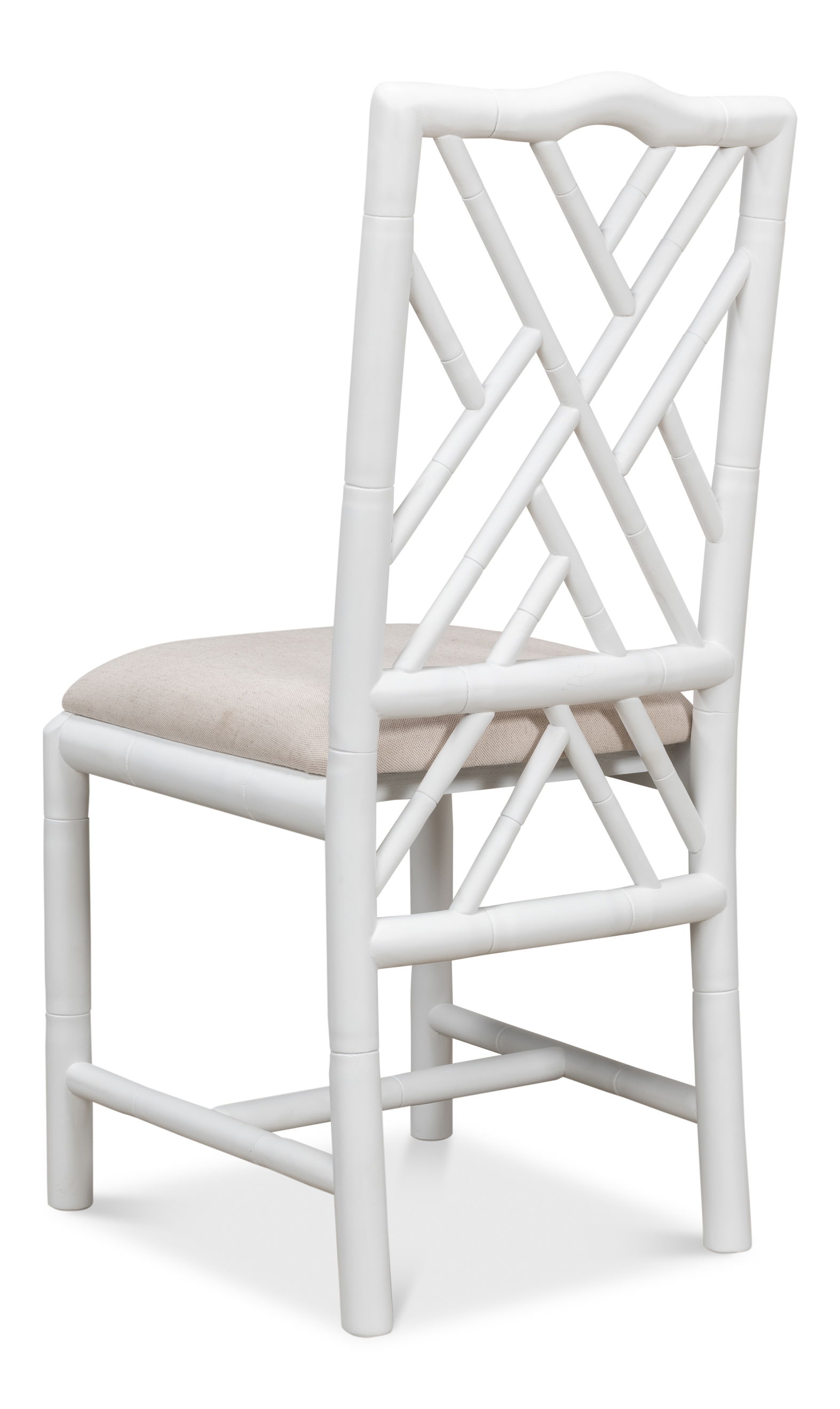 Brighton Bamboo Side Chair, White, Dining Chair by Sarreid, 17" length x 22" width x 39" height View 11