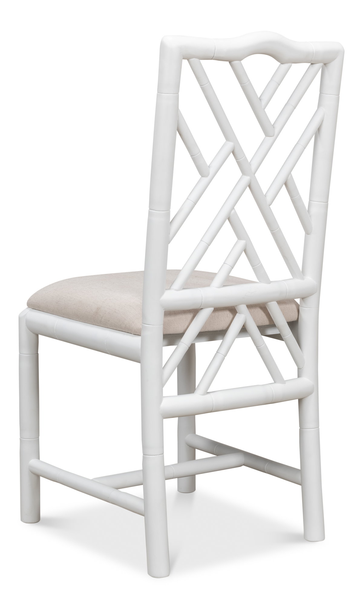 Brighton Bamboo Side Chair  White, by Sarreid, 1'10" length x 1'5" width x 3'3" height View 11