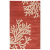Coastal Seaside Wool Hand Tufted Orange & Ivory Area Rug thumbnail 0