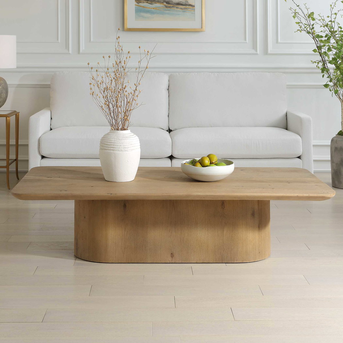 Camerlin Oak Coffee Table, by Uttermost, 66" width x 16" height x 32" depth View 2