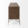 Swordfish 72L x 19W  x 30.25H Two-Tone Brown Wood Cabinet Silver Metal Base 4 Cabinet Door Sideboard thumbnail 4