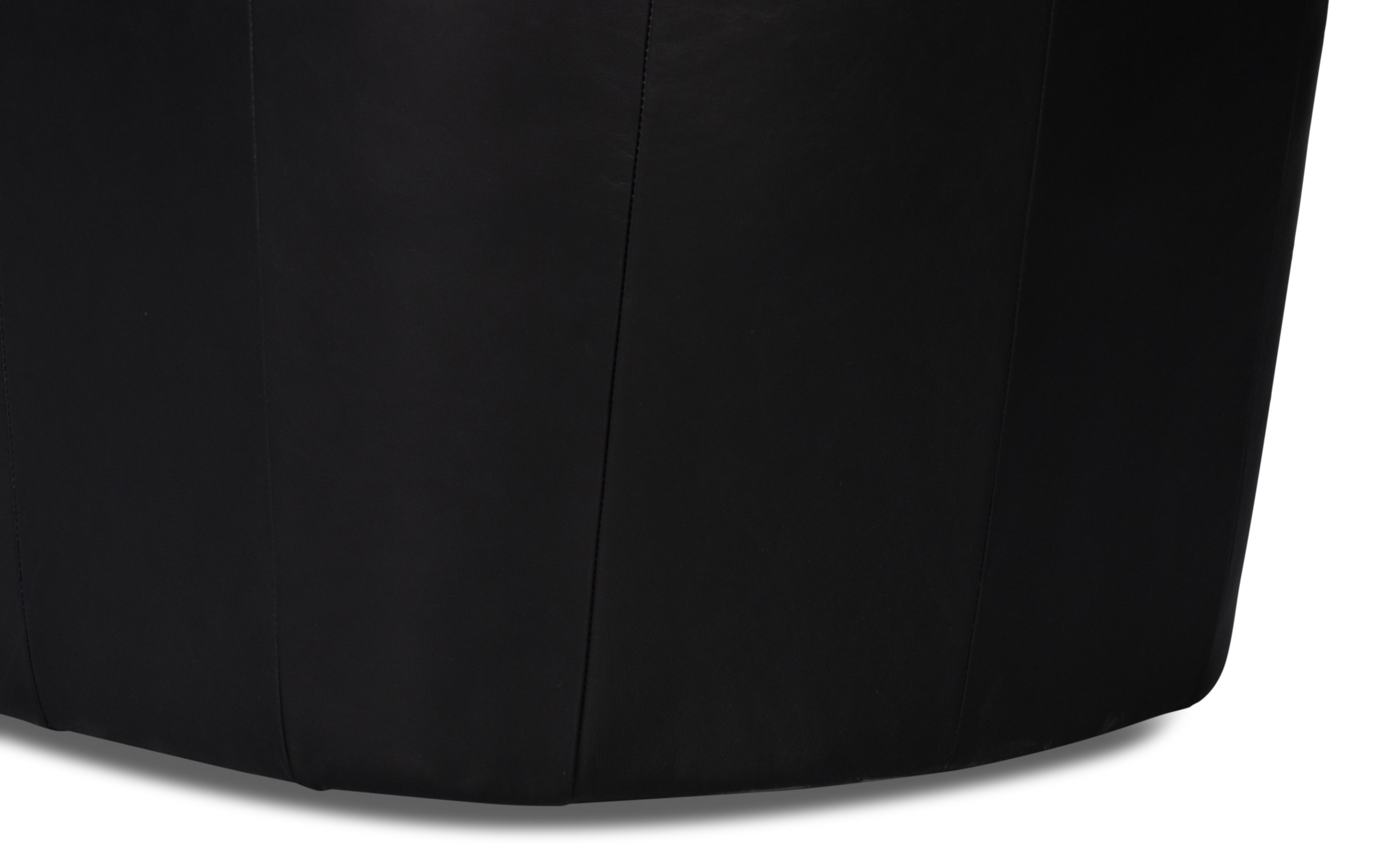 Coolidge Leather Swivel Chair, Black, Seating by Sarreid, 30" length x 28" width x 31" height View 8