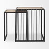 Miles Black Metal with Light Wood Nesting End/Side Table, Side & End Table by Mercana, 22" length x 22" width x 24" height thumbnail 3
