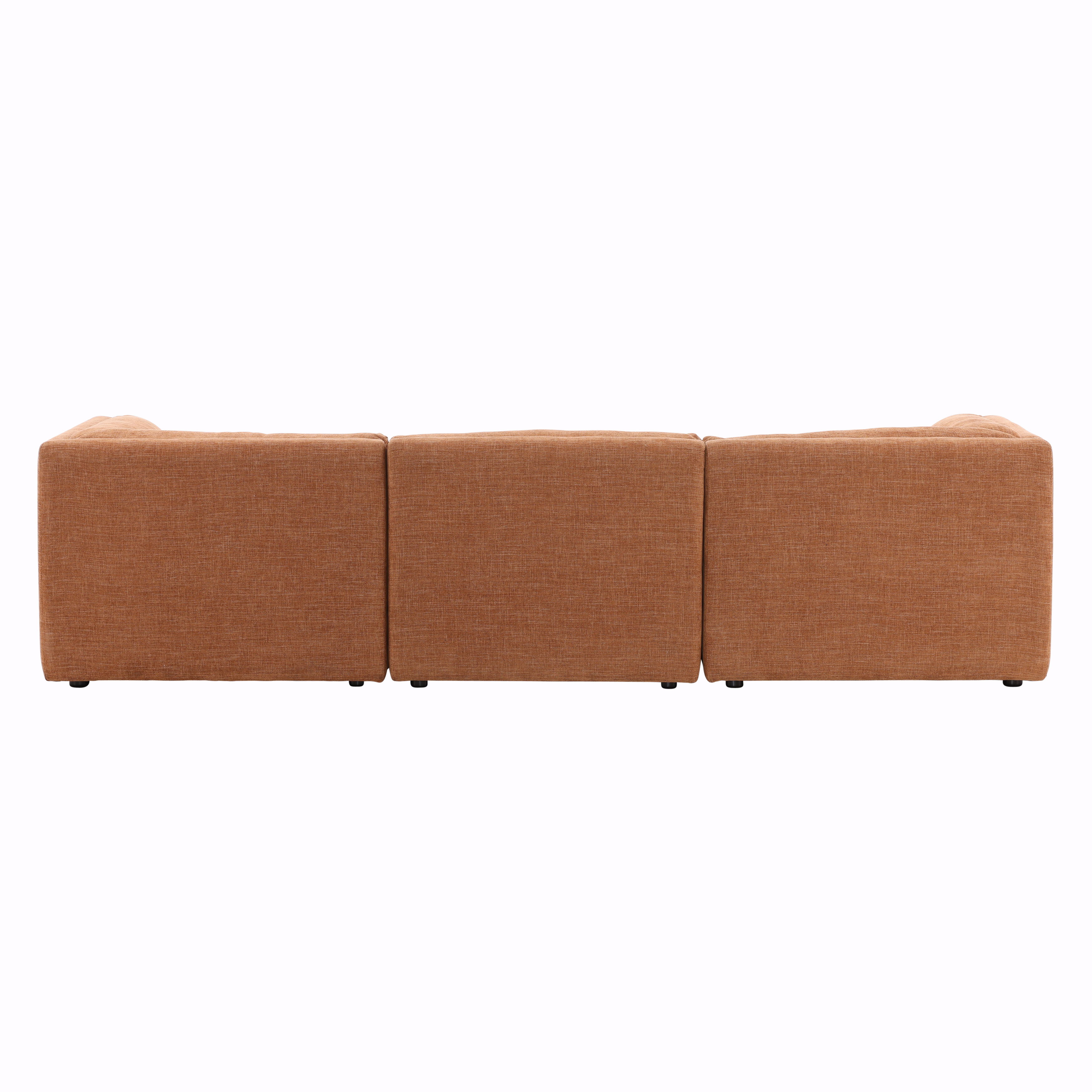 Magda Sofa Terracotta, Sofas & Sectional by Dovetail, 113.5" width x 29.43" height x 40.5" depth View 4