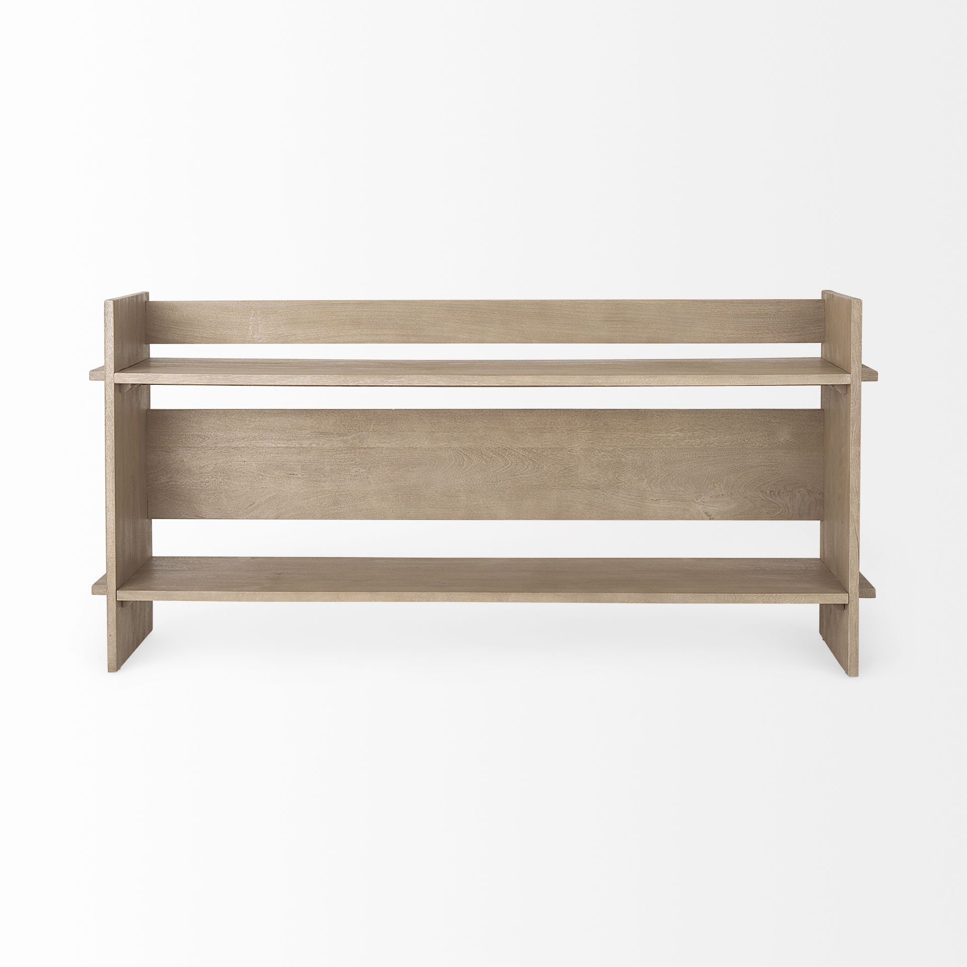 Aida Light Gray Wood Console Table, by Mercana, 76" length x 16" width x 36" height View 7