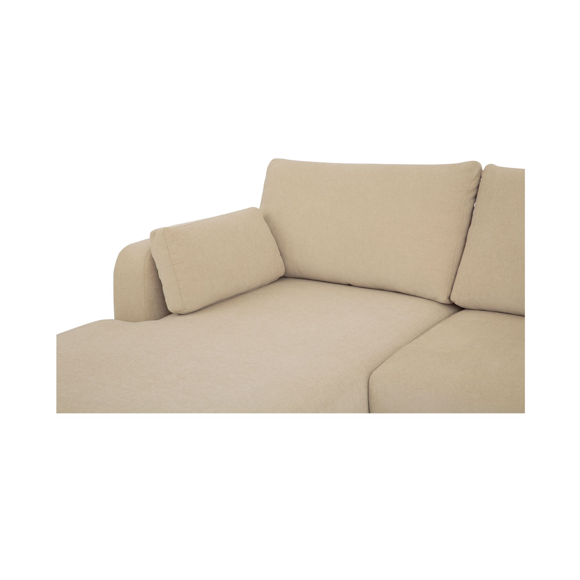 Burrow Sleeper Sectional With Storage Chaise Sand Left, Sectional Sofa by Moe's Home, 115.75" width x 32.68" height x 61" depth View 6