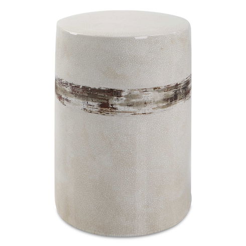 Comanche White Ceramic Garden Stool
