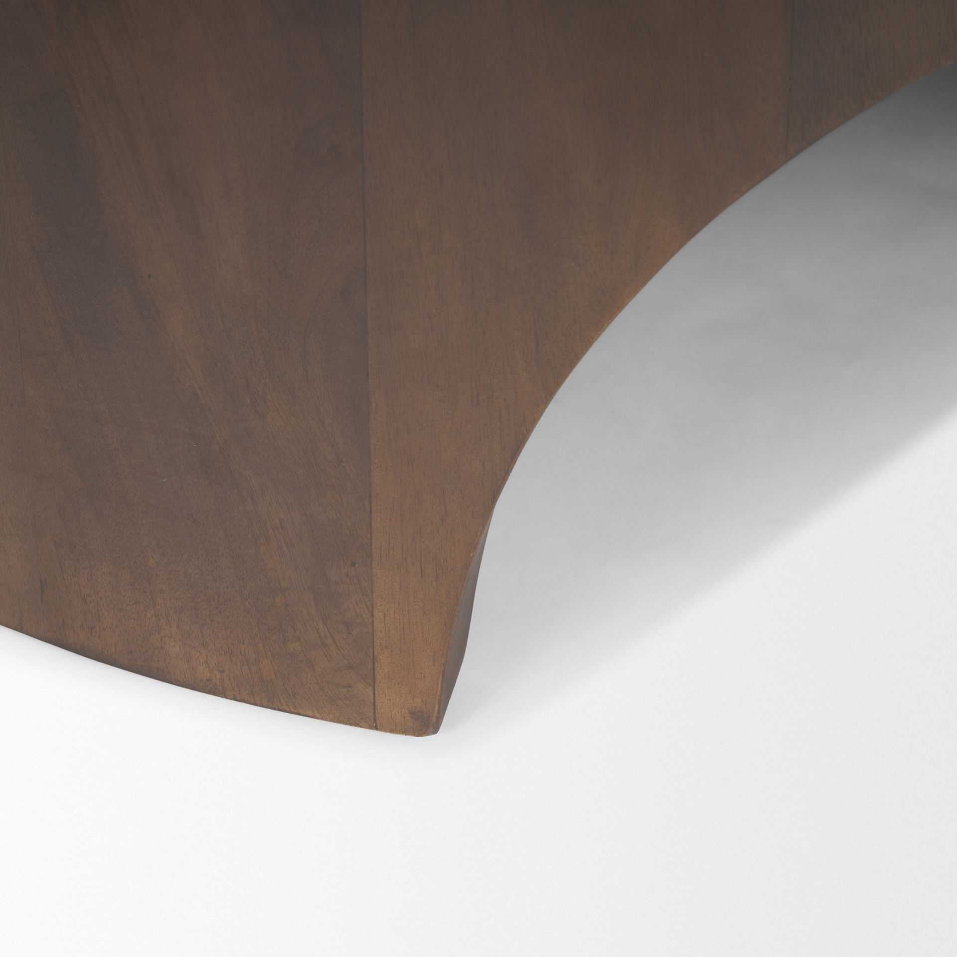 Shima Round Dark Brown Wood with Arched Legs Coffee Table, by Mercana, 45" length x 45" width x 16" height View 10