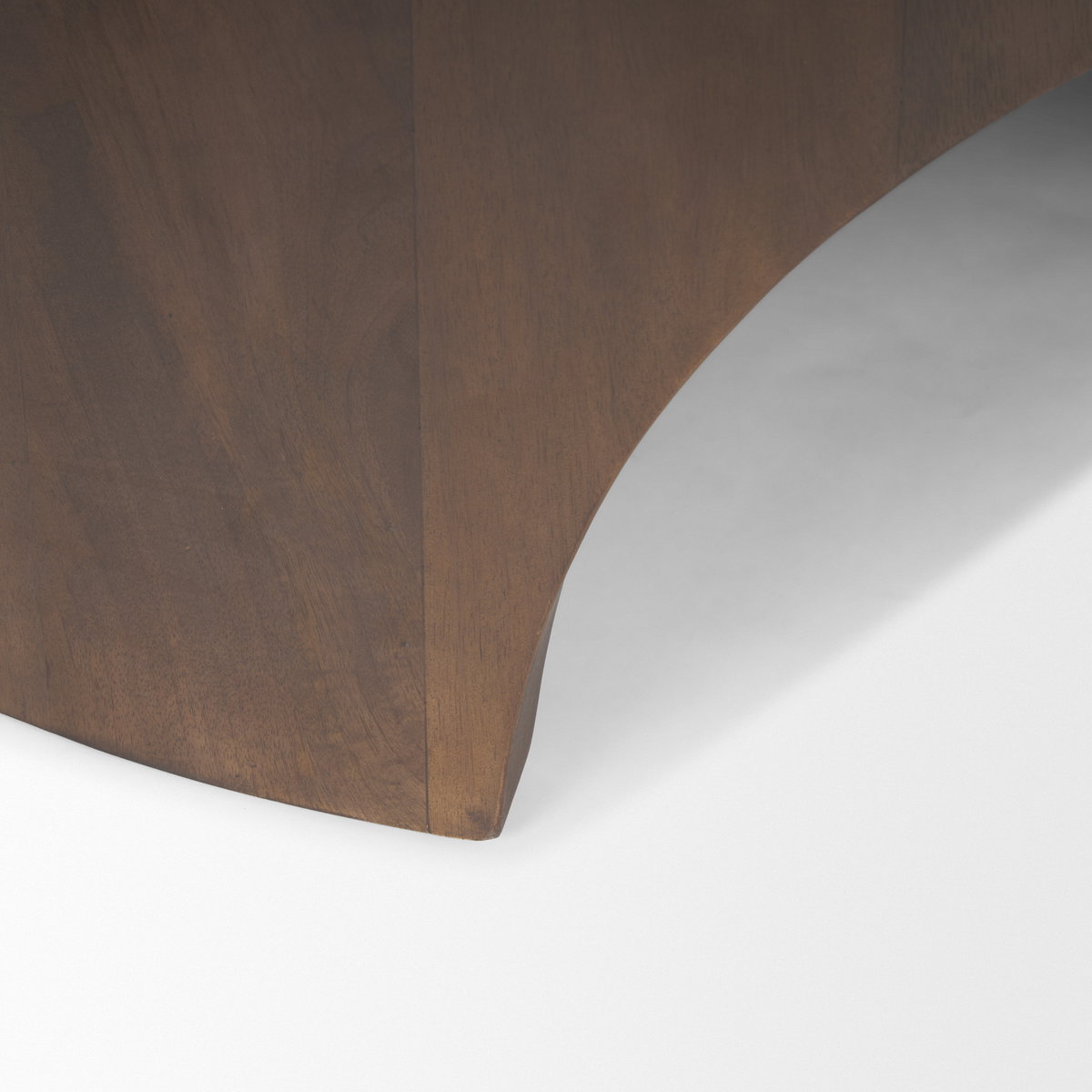 Shima Round Dark Brown Wood with Arched Legs Coffee Table, by Mercana, 45" length x 45" width x 16" height View 10