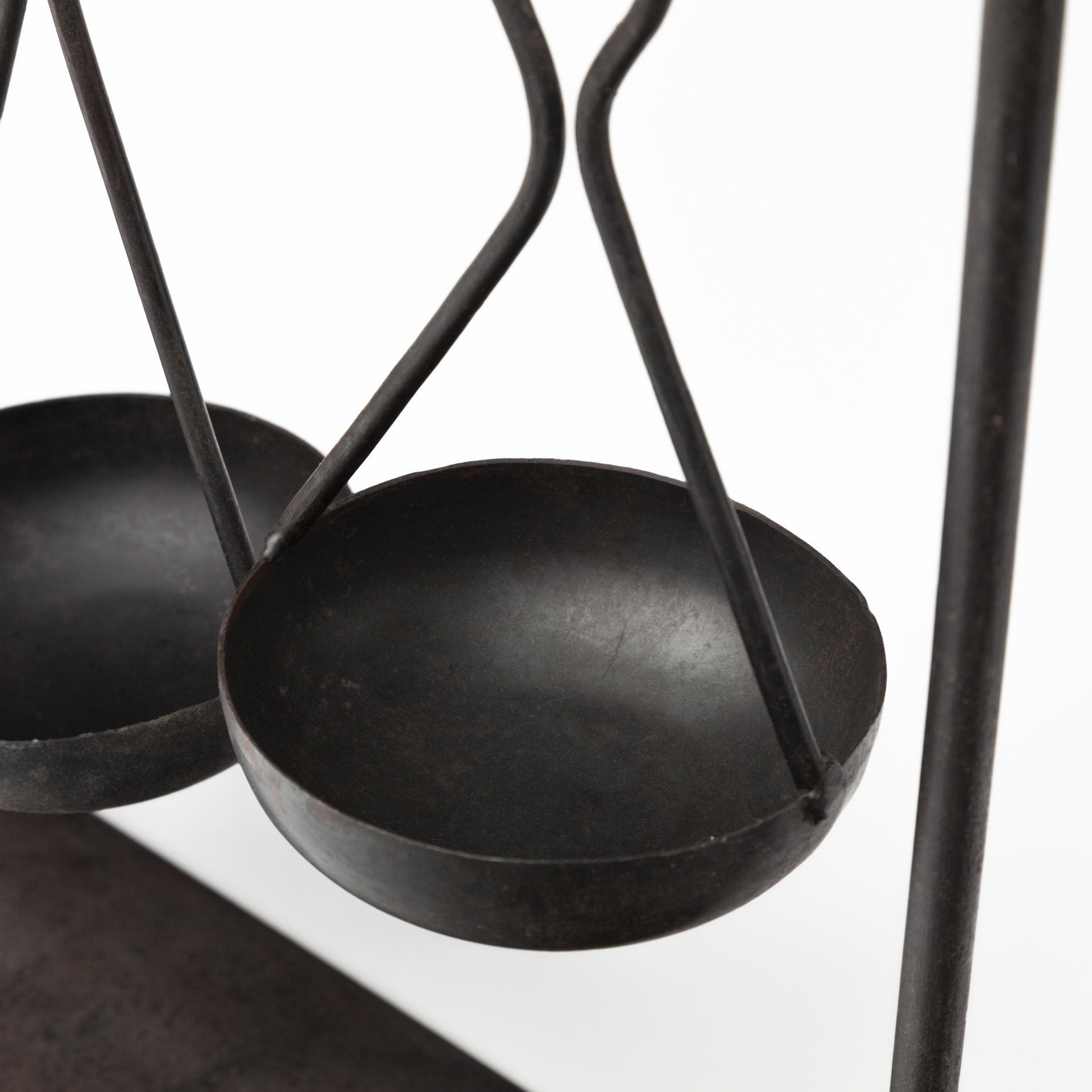 Enos 19L x 3W Black Metal 4 Bowl Ancient Spice Market Decorative Display, Decorative Object by Mercana, 18.5" length x 3" width x 10.5" height View 7