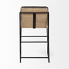 Stamford 36' Total Height Black Leather Seat with Wood Back, Metal Frame Counter Stool thumbnail 5