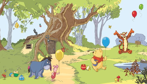 Pooh & Friends Chair Rail Wall Mural