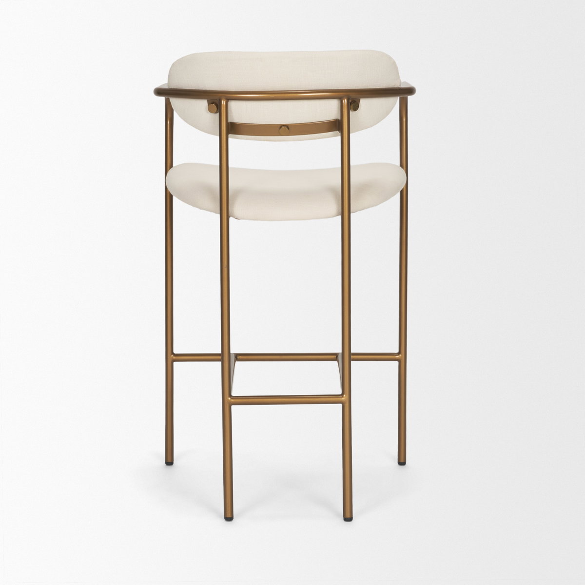 Parker Backless 36.5in Seat Counter Stool | Cream Fabric with Gold Metal, Counter & Bar Stool by Mercana, 21.25" length x 21.5" width x 36.5" height View 9