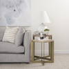 Faye (Set of 2) 19L x 19W x 26H Beige Finished Wood with Gold Metal Base Accent Tables, Side & End Table by Mercana, 19" length x 19" width x 26" height thumbnail 2