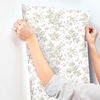 Anemone Toile Taupe Wallpaper, by York Wall, 33' length x 1'8.5" width x 0.02" depth thumbnail 6