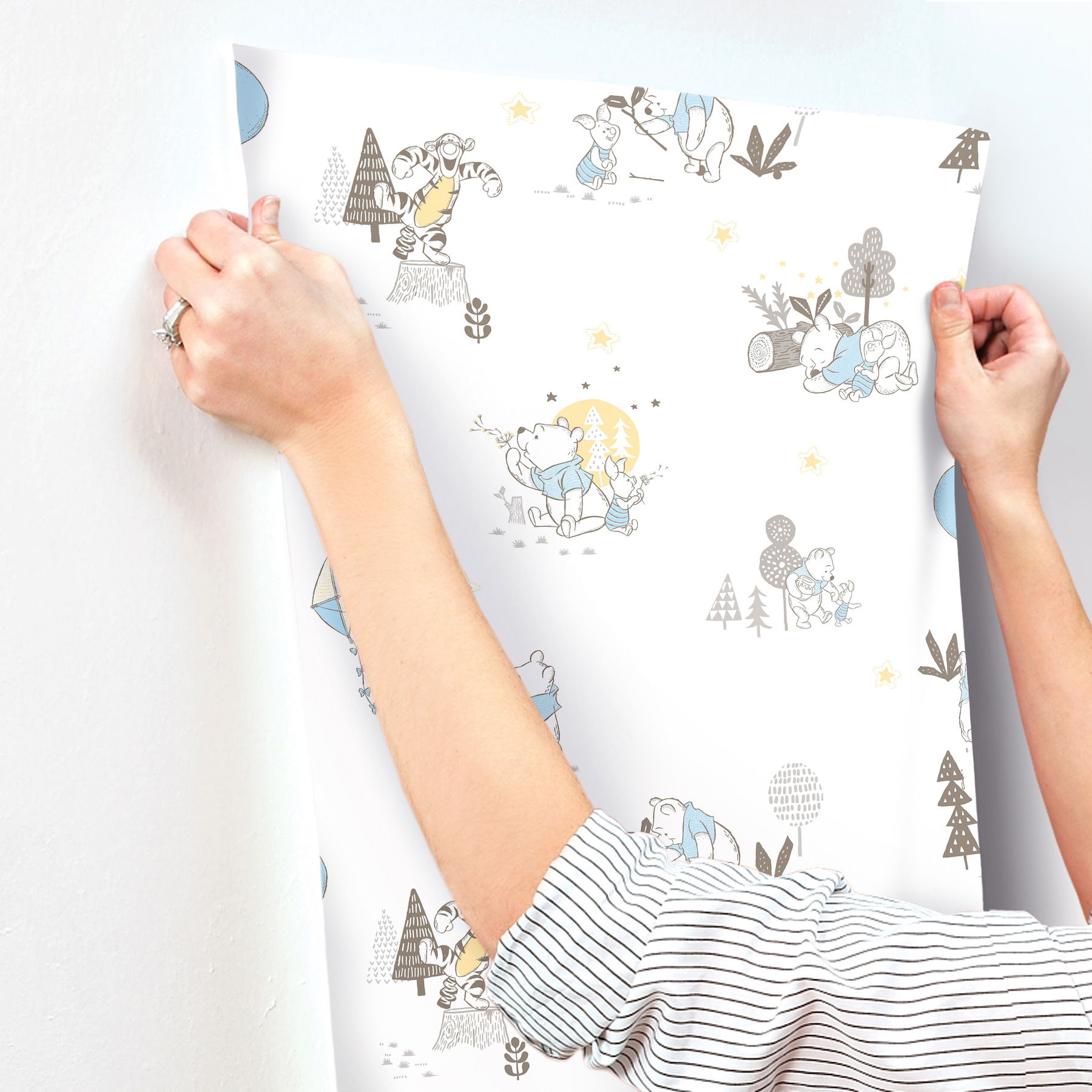 Disney Winnie the Pooh Playmates Yellow Wallpaper large image 