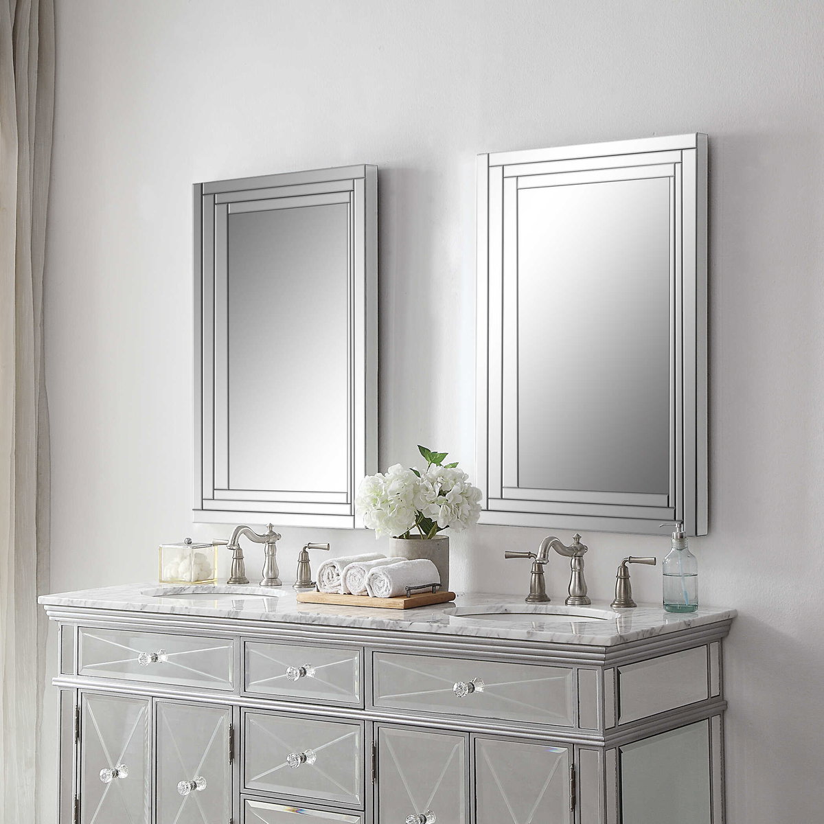 Alanna Frameless Vanity Mirror, by Uttermost, 1'10" width x 2'10" height x 2" depth View 6