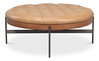 Corbet Cocktail Ottoman  Caramel Brown, by Sarreid, 3'3" length x 3'3" width x 1'4" height thumbnail 2