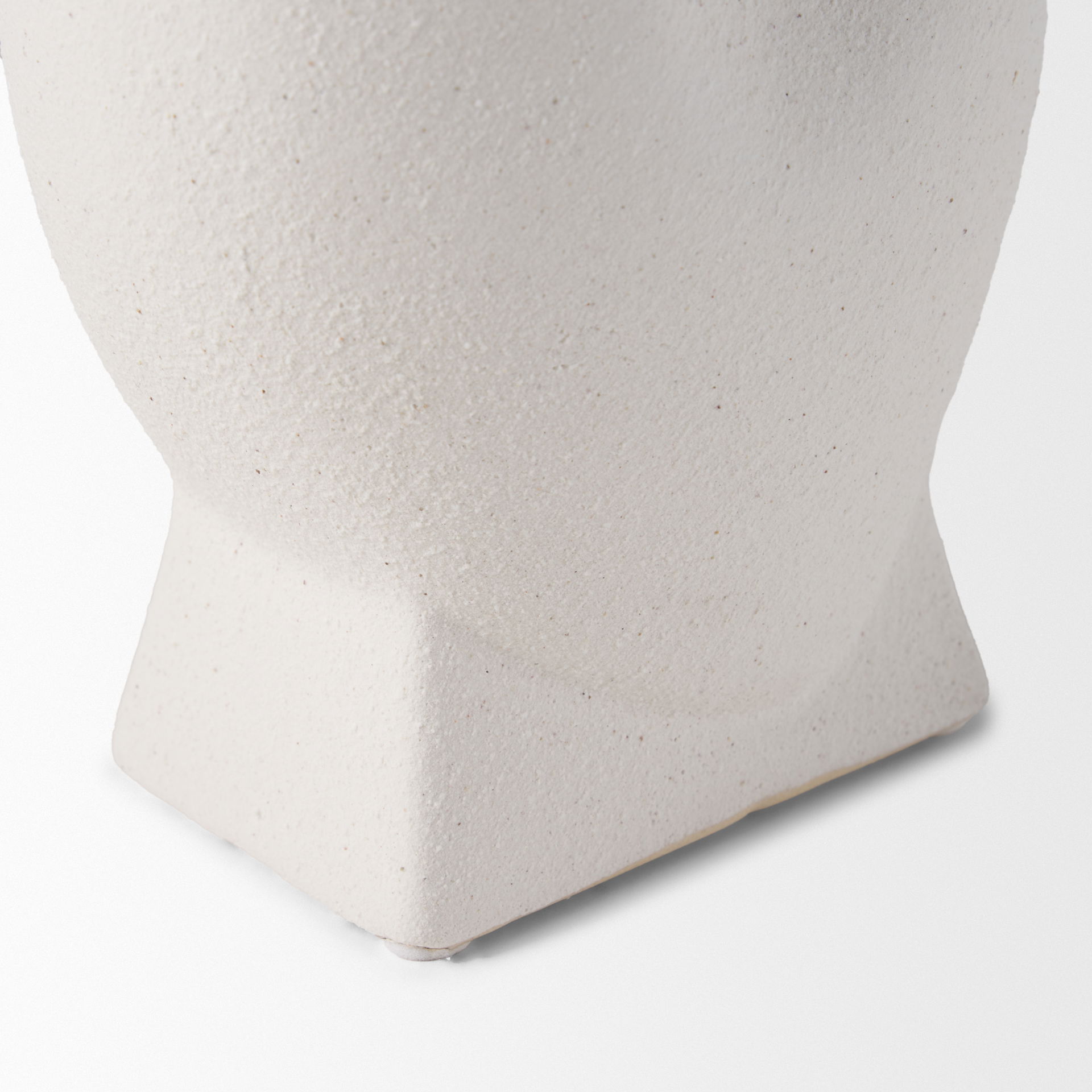 Darian Tall Textured Matte White Ceramic Vase, by Mercana, 5.71" length x 3.94" width x 11.02" height View 12