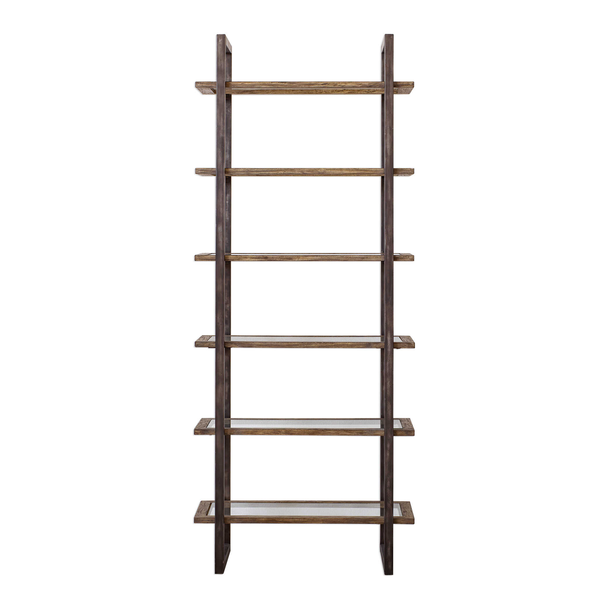 Olwyn Industrial Etagere, Furniture by Uttermost, 36" width x 90" height x 18" depth View 1