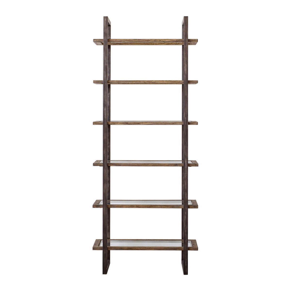 Olwyn Industrial Etagere, Shelving & Bookcase by Uttermost, 36" width x 90" height x 18" depth View 1