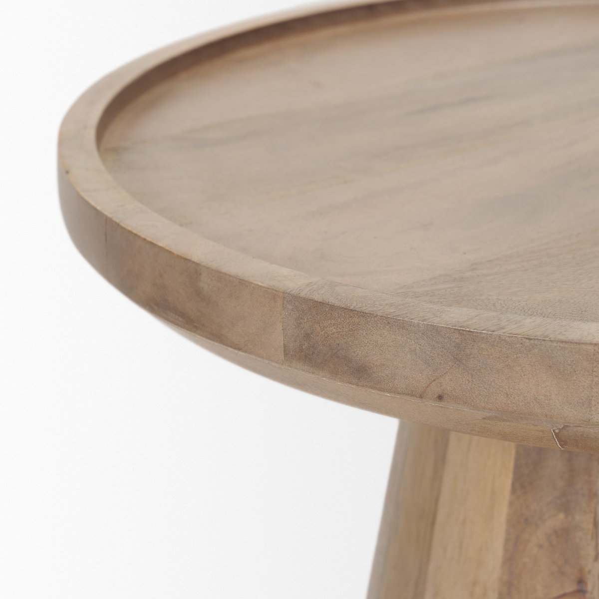 Takoda Light Brown Wood Tapered Drum Accent Table, Side & End Table by Mercana, 19" length x 19" width x 20.5" height View 7