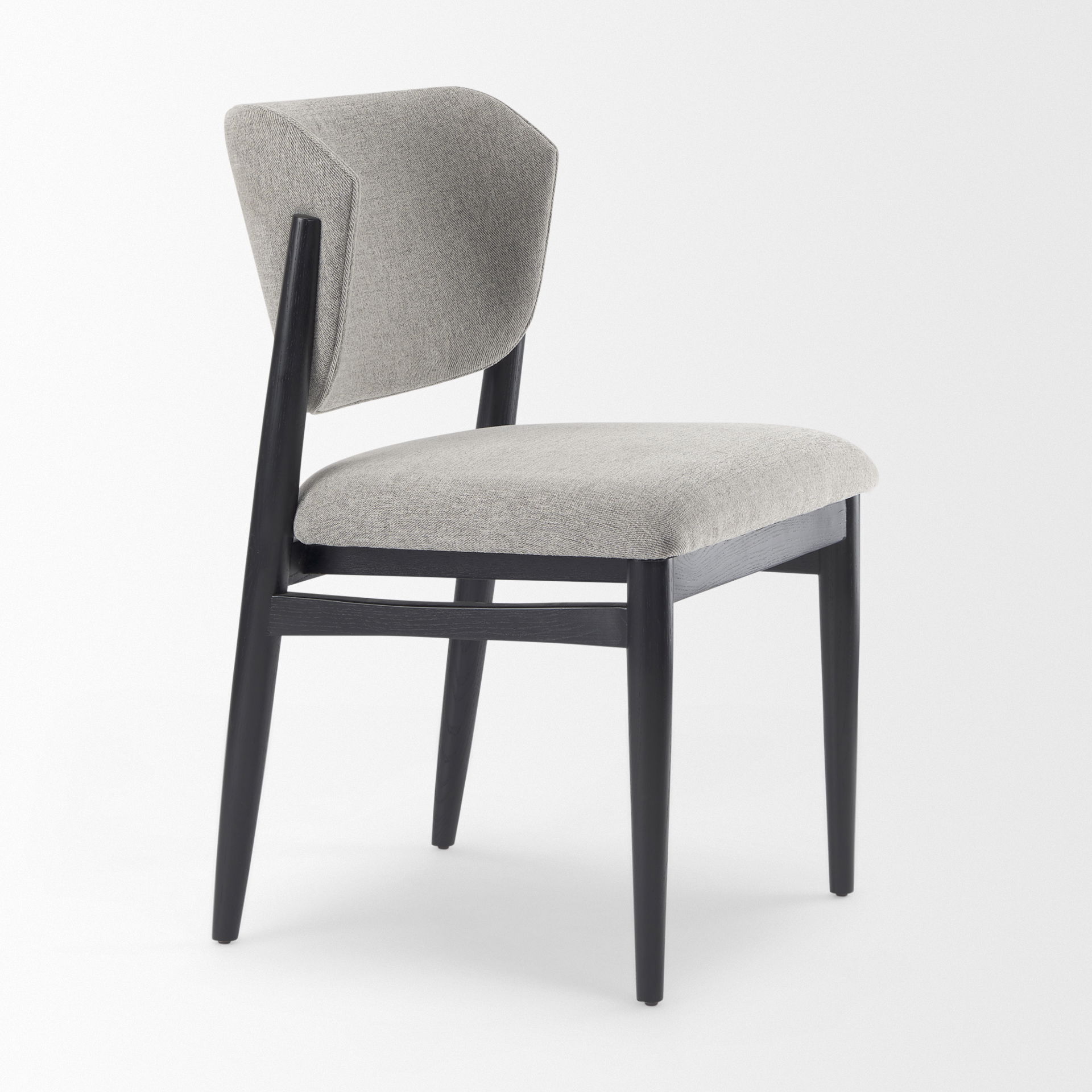 Cline   Gray Fabric with Black Wood Dining Chair, by Mercana, 20.87" length x 23.03" width x 31.89" height View 11