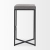 Frodo 29.75H Gray Fabric Seat with Black Iron Frame Bar Stool, Counter & Bar Stool by Mercana, 16.54" length x 16.54" width x 30.32" height thumbnail 4