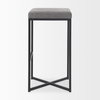 Frodo Backless 29.75in Seat Bar Stool | Gray Fabric with Black Iron, Counter & Bar Stool by Mercana, 16.54" length x 16.54" width x 30.32" height thumbnail 4
