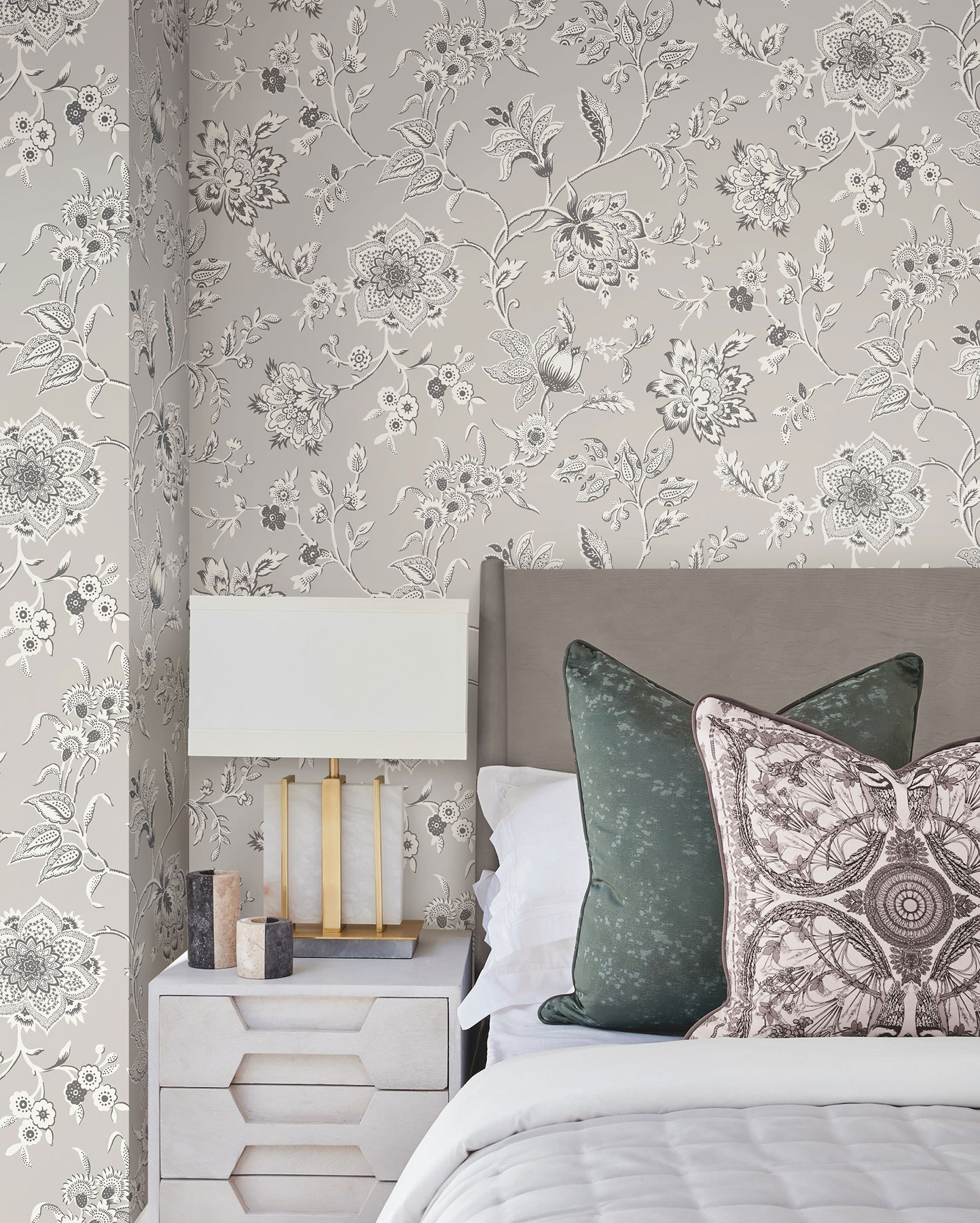 Sutton Grey Wallpaper, by York Wall, 27' length x 2'3" width x 0.02" depth View 2