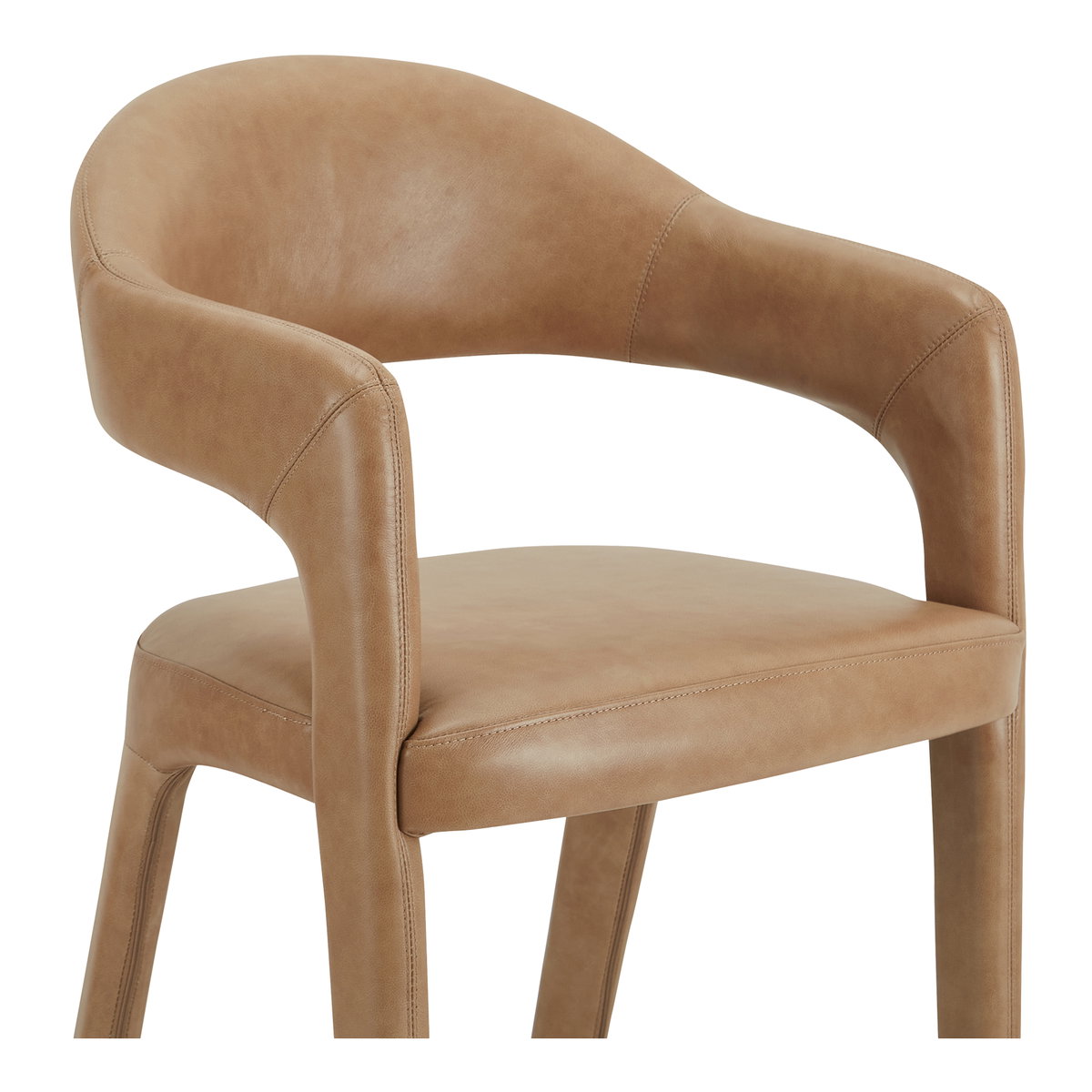 Martens Bar Stool Brown Leather, Counter & Bar Stool by Moe's Home, 23.6" width x 42.9" height x 23.3" depth View 5
