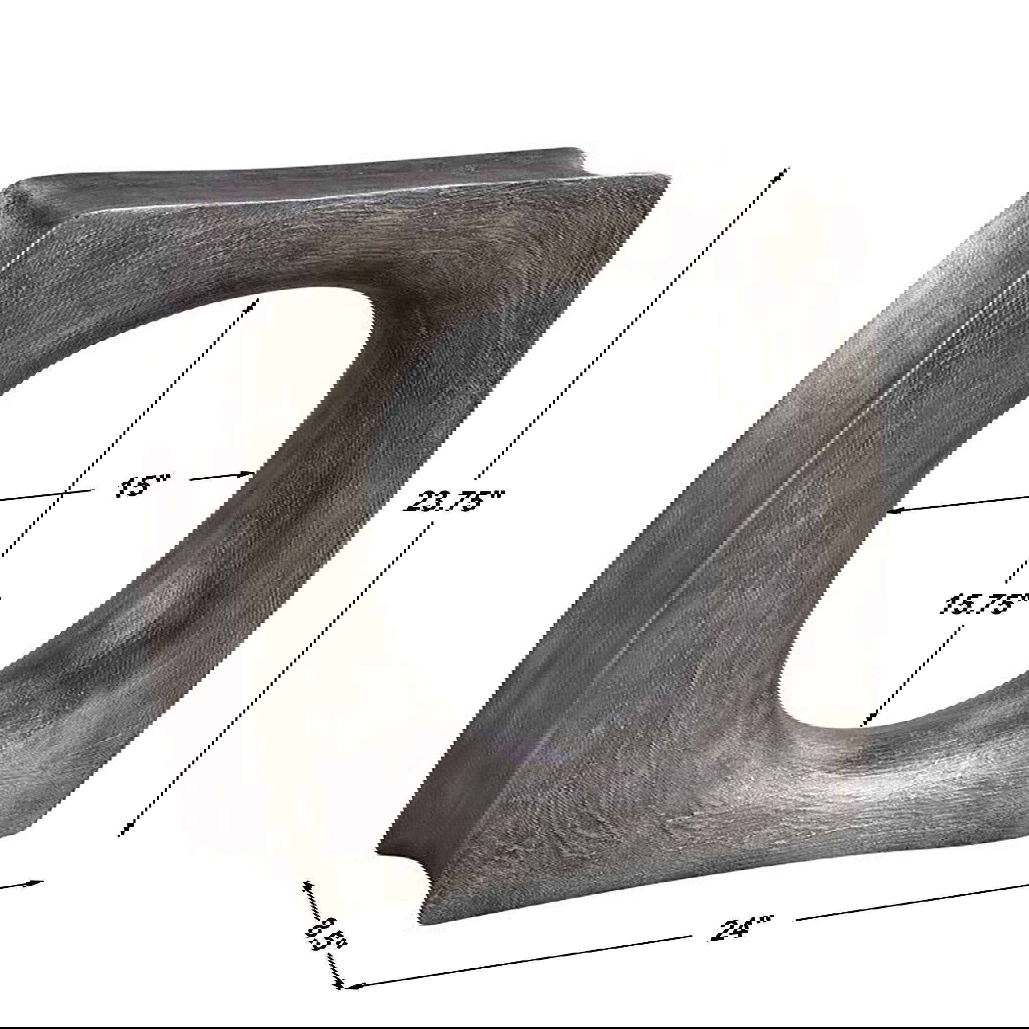 Valira Modern Accent Table, Furniture by Uttermost, 8.5" width x 23.75" height x 24" depth View 3