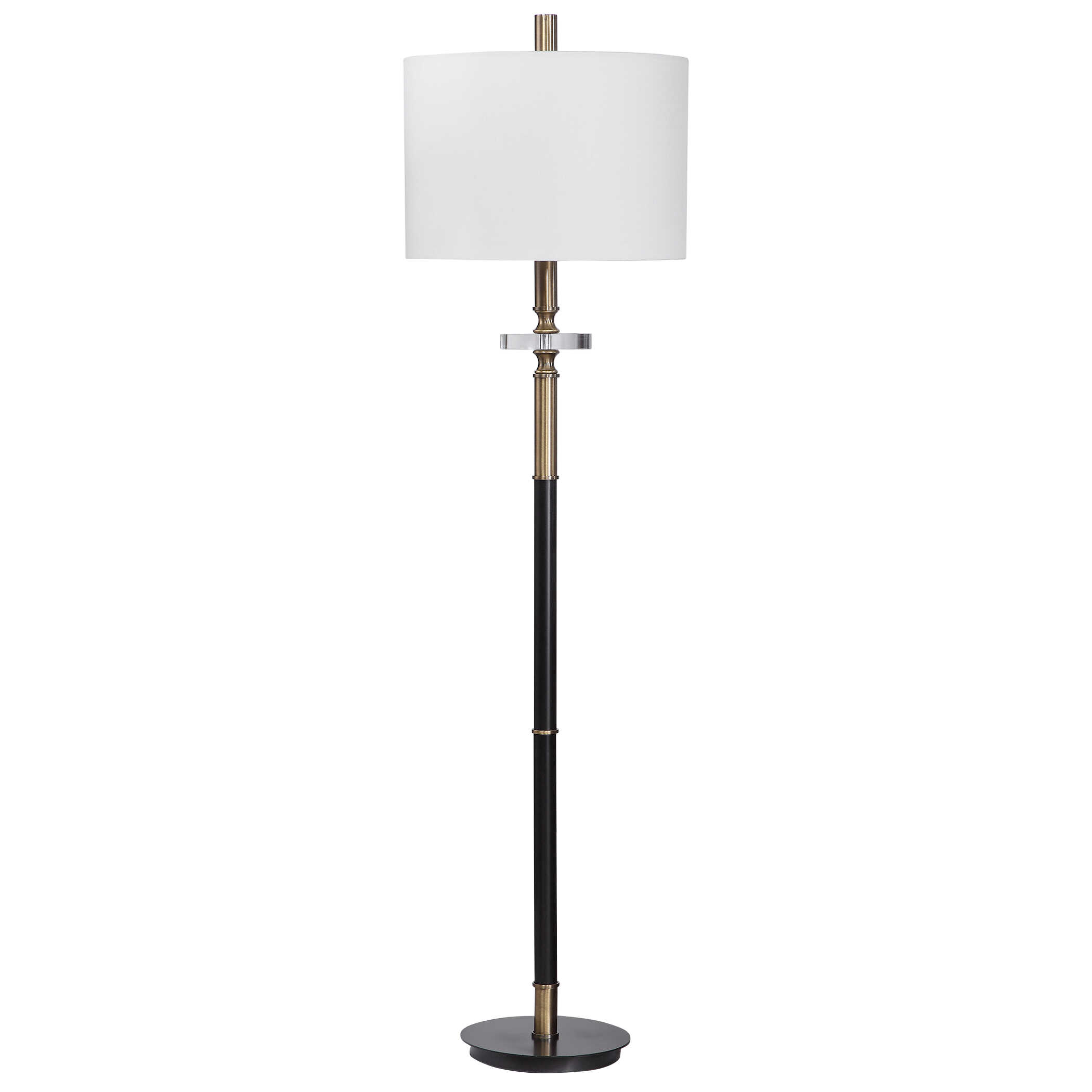 Maud Aged Black Floor Lamp, by Uttermost, 18" width x 67" height x 18" depth View 4