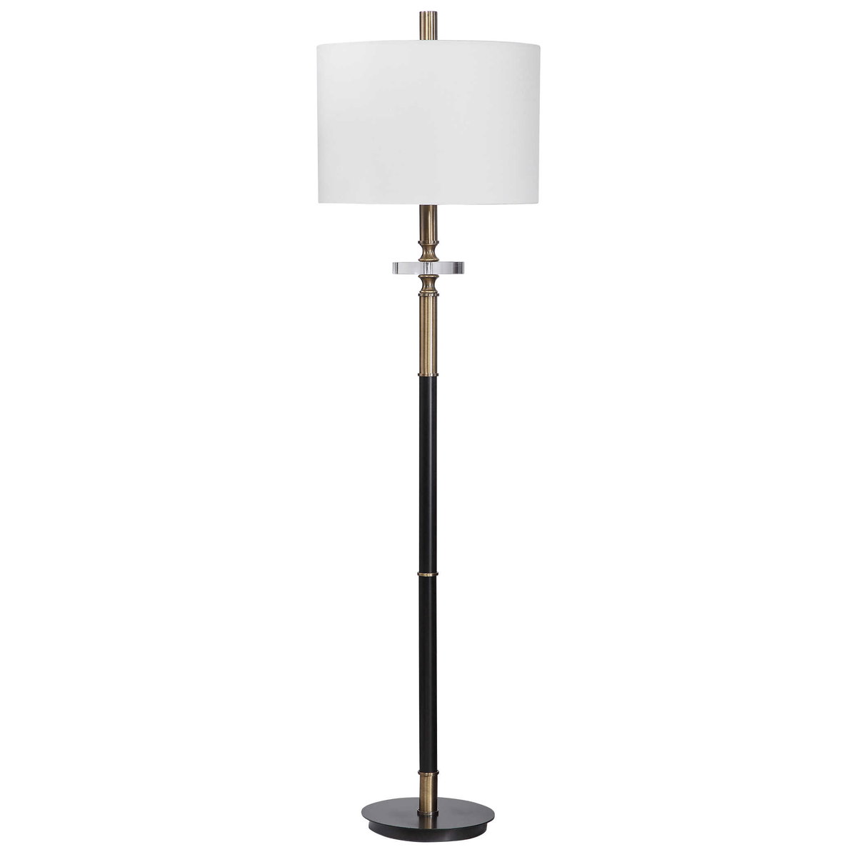 Maud Aged Black Floor Lamp, by Uttermost, 18" width x 67" height x 18" depth View 4
