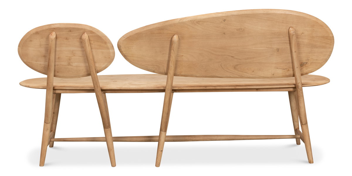 Pebble Bench, by Sarreid, 1'7" length x 6'1" width x 3'1" height View 10