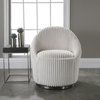 Crue White Swivel Chair, Accent Chair by Uttermost, 29" width x 32" height x 31" depth thumbnail 9
