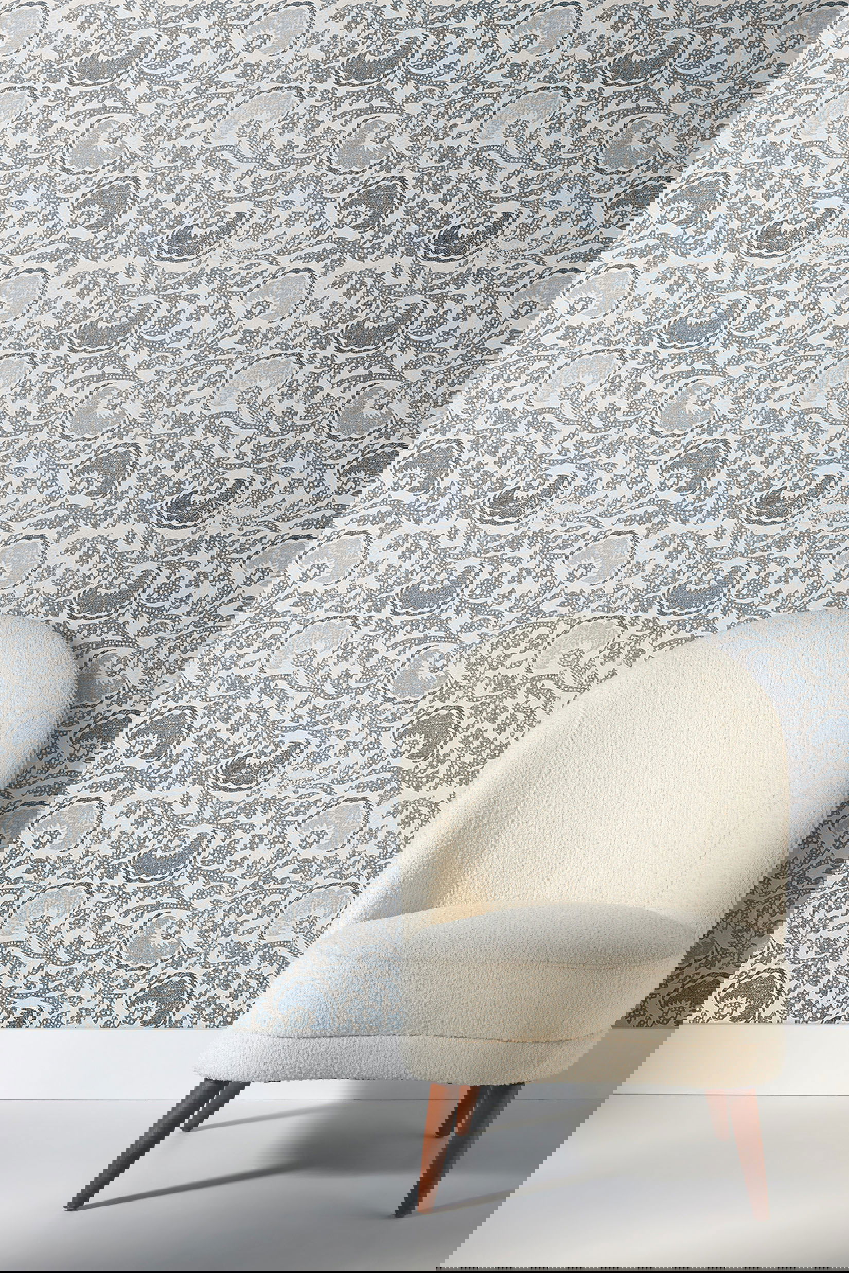 Fontaine Blue & Grey Wallpaper large image 