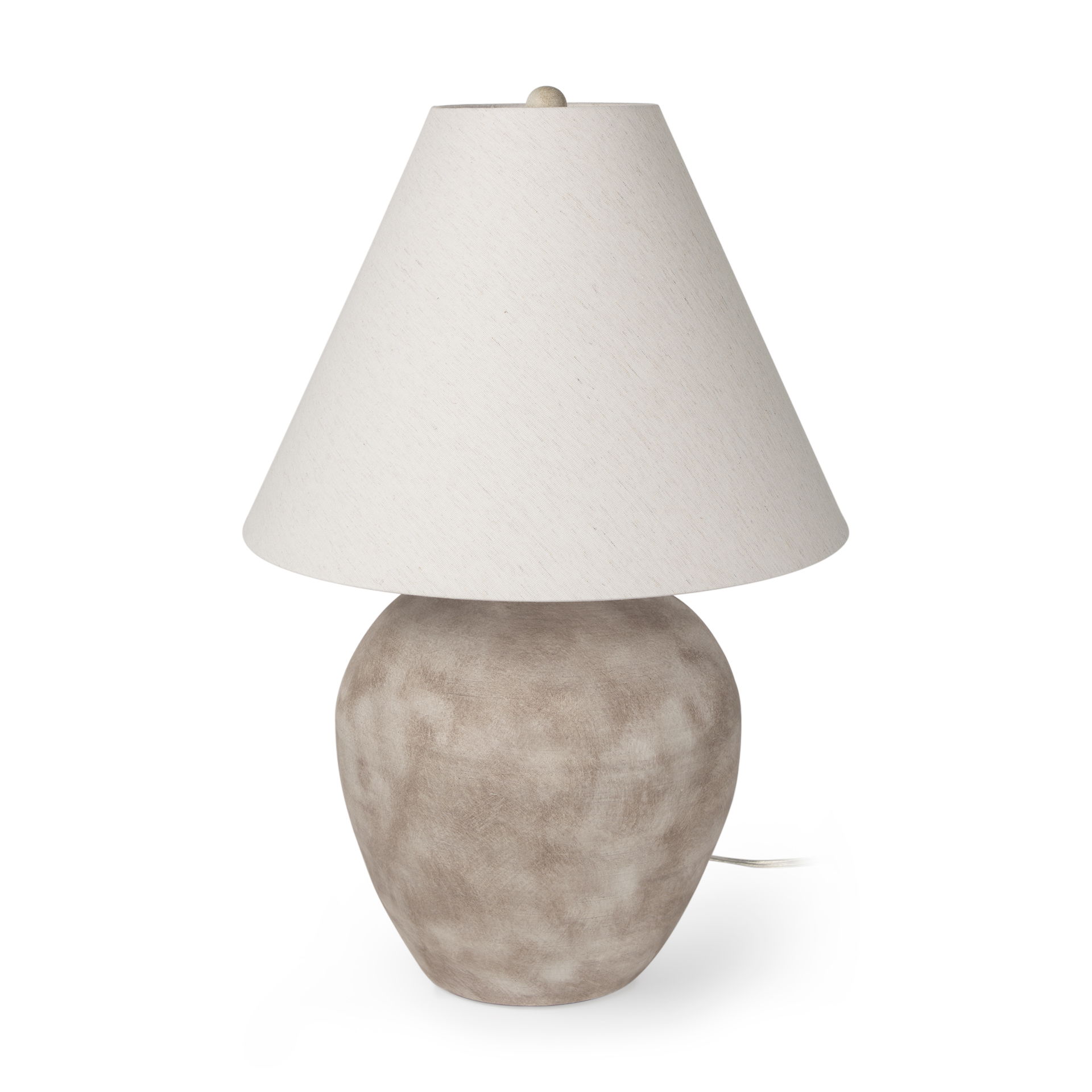 Marvin Taupe Ceramic Table Lamp, by Mercana, 18" length x 18" width x 27.5" height View 1