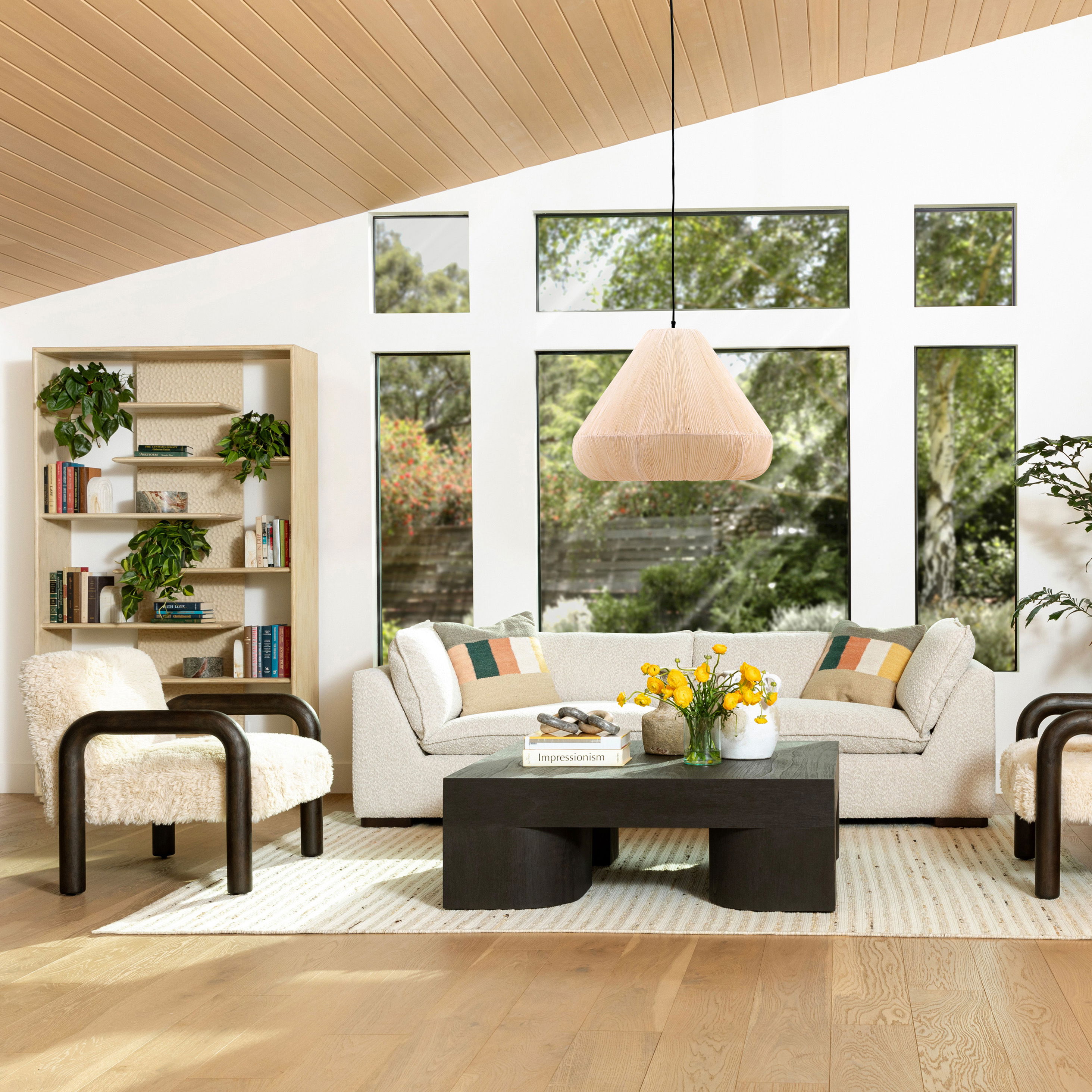 Juna Coffee Table Dark Brown, by Dovetail, 47.24" width x 16" height x 47.24" depth View 6