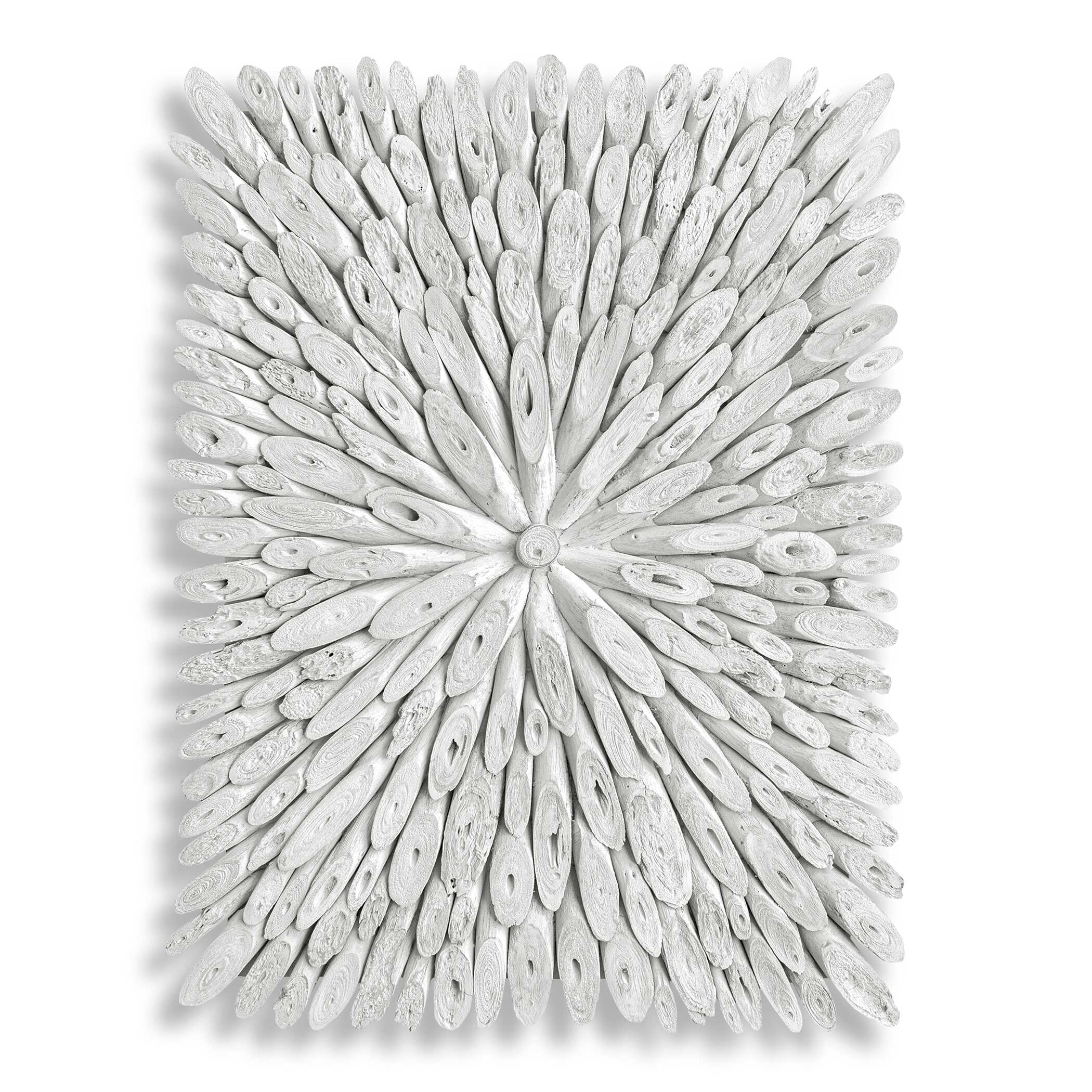 Bahama Wood Whitewashed Wall Decor, Sculptural Wall Art by Uttermost, 39.37" width x 29.5" height x 1.4" depth View 1
