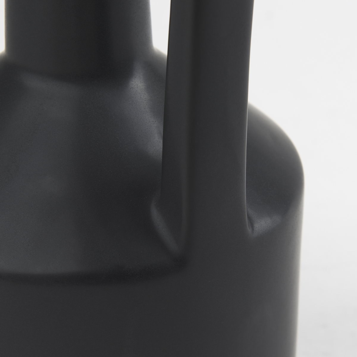 Burton 14.2H Medium Matte Black Ceramic Jug Vase, Decorative Jar by Mercana, 5.51" length x 5.51" width x 12.6" height View 10